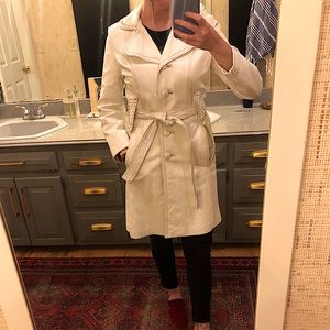 Vintage 60s 70s Dan Di Modes white leather trench